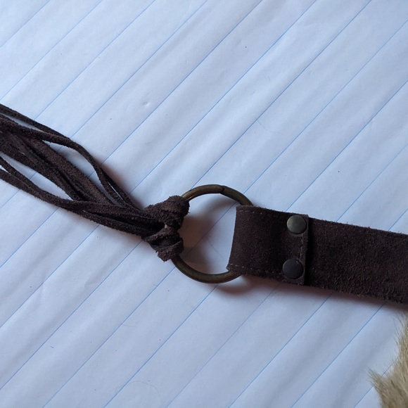 VTG Barney’s New York CIO by Daisy Dee Leather Suede Fur Trim Shoulder Bag Purse - Picture 6 of 9